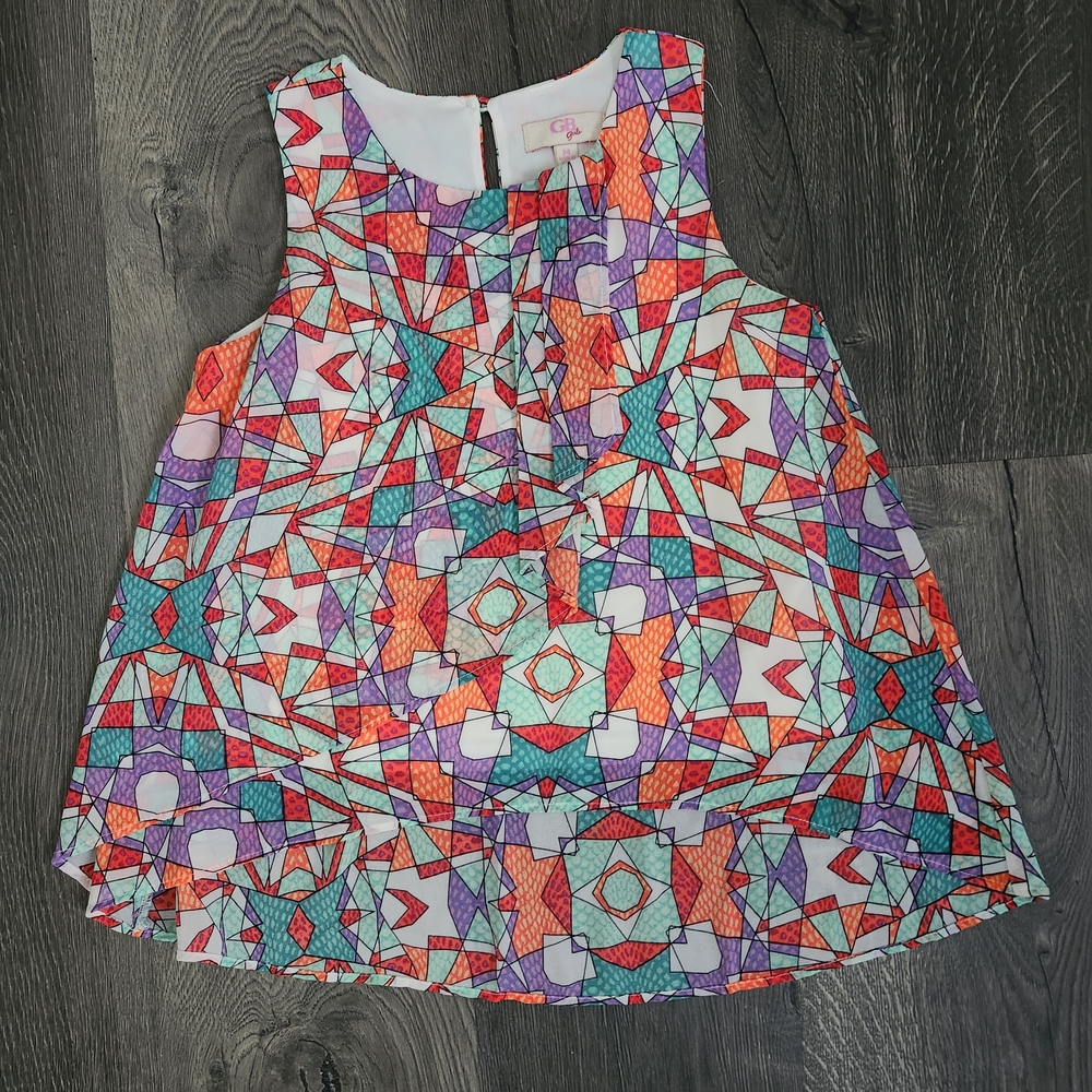 GB Girls Vibrant Geometric Blouse